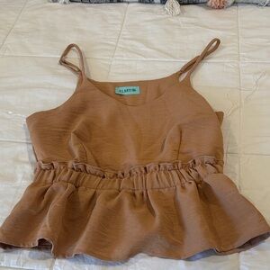 Women's Tan Peplum Top